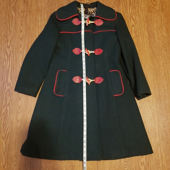 Vintage Hunter Green Pea Coat - Picture 6 of 9